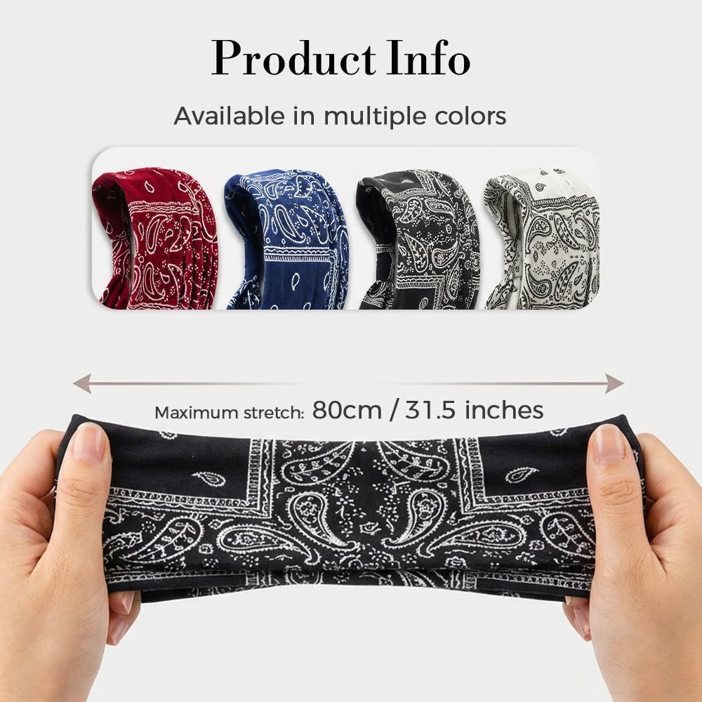 Non Slip Wide Headbands for Women, Yoga Headband, Soft Moisture Wicking Stretchy Fashion Hair Bands for Workout, Boho Accessories for Women - Image 7