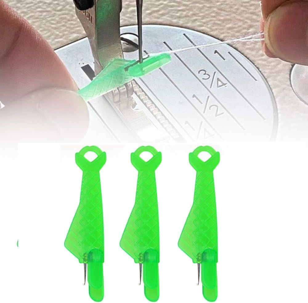 Automatic Sewing Needle Threader, Fish Type Quick Needle Threaders for Hand Sewing, Sewing Machine Needle Threader Tools, Sewing Supplies - Designed for Sewing Lovers Alike (green-3pcs) - Image 1