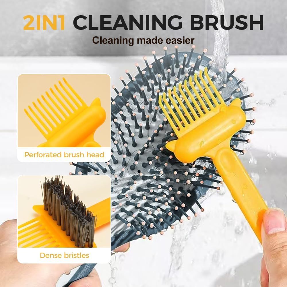 2-in-1 Hair Brush Cleaner Tool, Effortlessly Removes Hair & Dust from Combs, Mini Cleaning Rake with Pick & Bristles for Home and Salon Use (Green) - Image 3