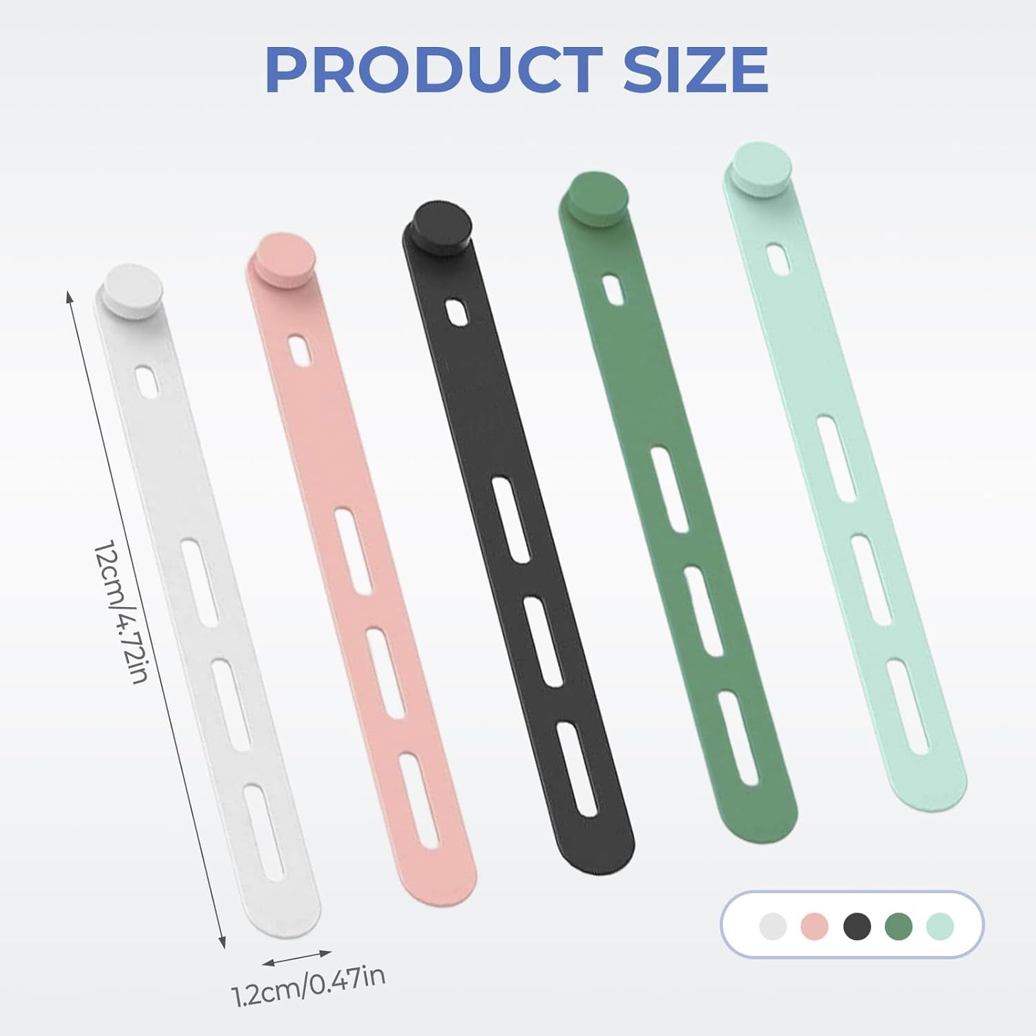 10 Pack Reusable Silicone Cable Ties - Adjustable Cord Organizer for Earphone, Phone Charger, Computer Cords - Office, Home Organization and Storage, Travel Essentials - Image 2