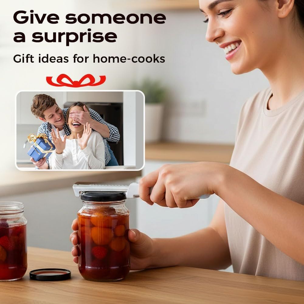 Adjustable Jar Opener for Weak Hands & Seniors - Stainless Steel Can Opener with Comfort Grip, Multifunctional Bottle & Lid Opener for Kitchen, Arthritis Friendly (red) - Image 7