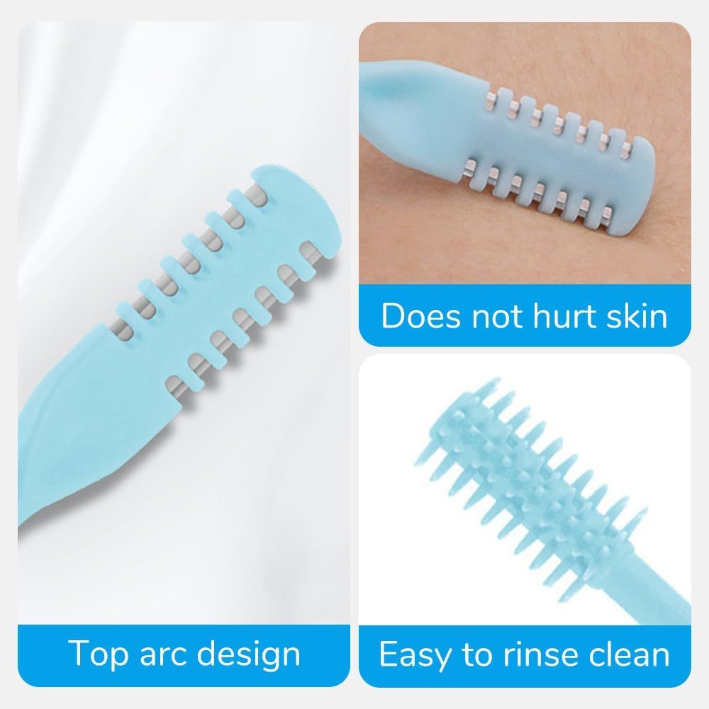 2-in-1 Nose Hair Trimmer for Men & Women, Manual 360° Rotating Multifunctional Nasal Hair Cutter & Ear Pick, Travel Essentials (Blue) - Image 3
