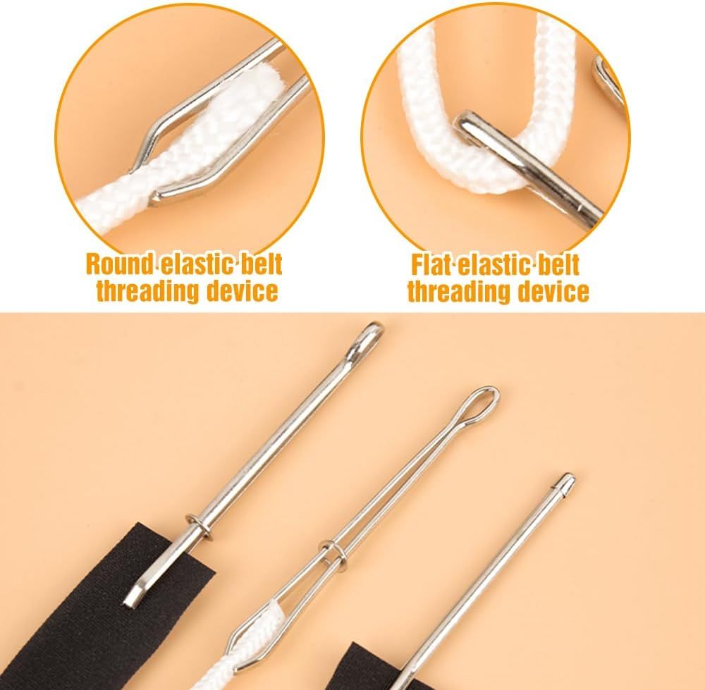 DIY Rope Threader Clip, Metal Easy Pull Drawstring Threader Tool with Tweezer Sewing Tool for Drawstring Replacement for Hoodies, Pants, Shorts, Sewing Supplies Accessories (2) - Image 5