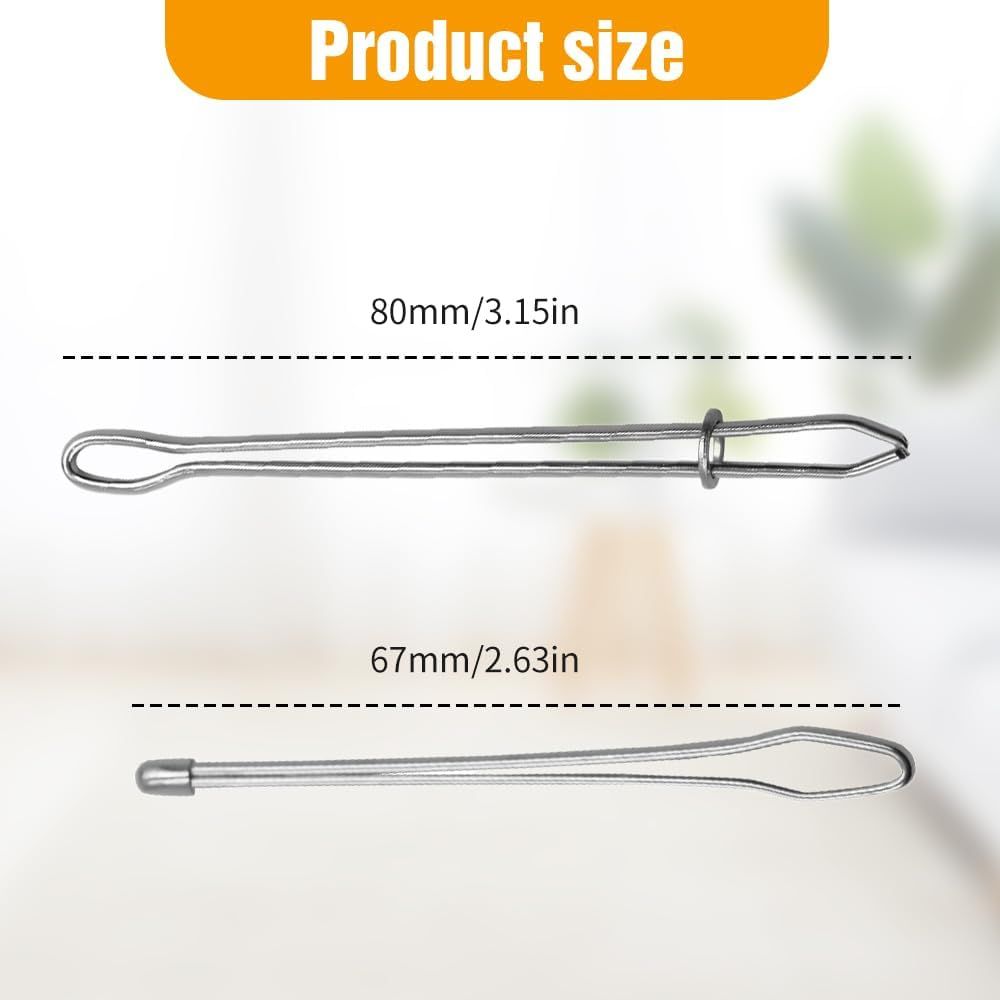 DIY Rope Threader Clip, Metal Easy Pull Drawstring Threader Tool with Tweezer Sewing Tool for Drawstring Replacement for Hoodies, Pants, Shorts, Sewing Supplies Accessories (2) - Image 6