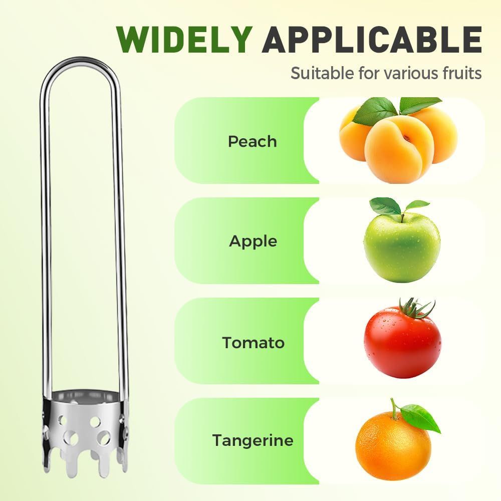 Apple Corer Tool, 2PCS Stainless Steel Fruit & Vegetable Corers for Red Bell Peppers, Apples, Pears - Easy Clean Kitchen Gadget (silver) - Image 5