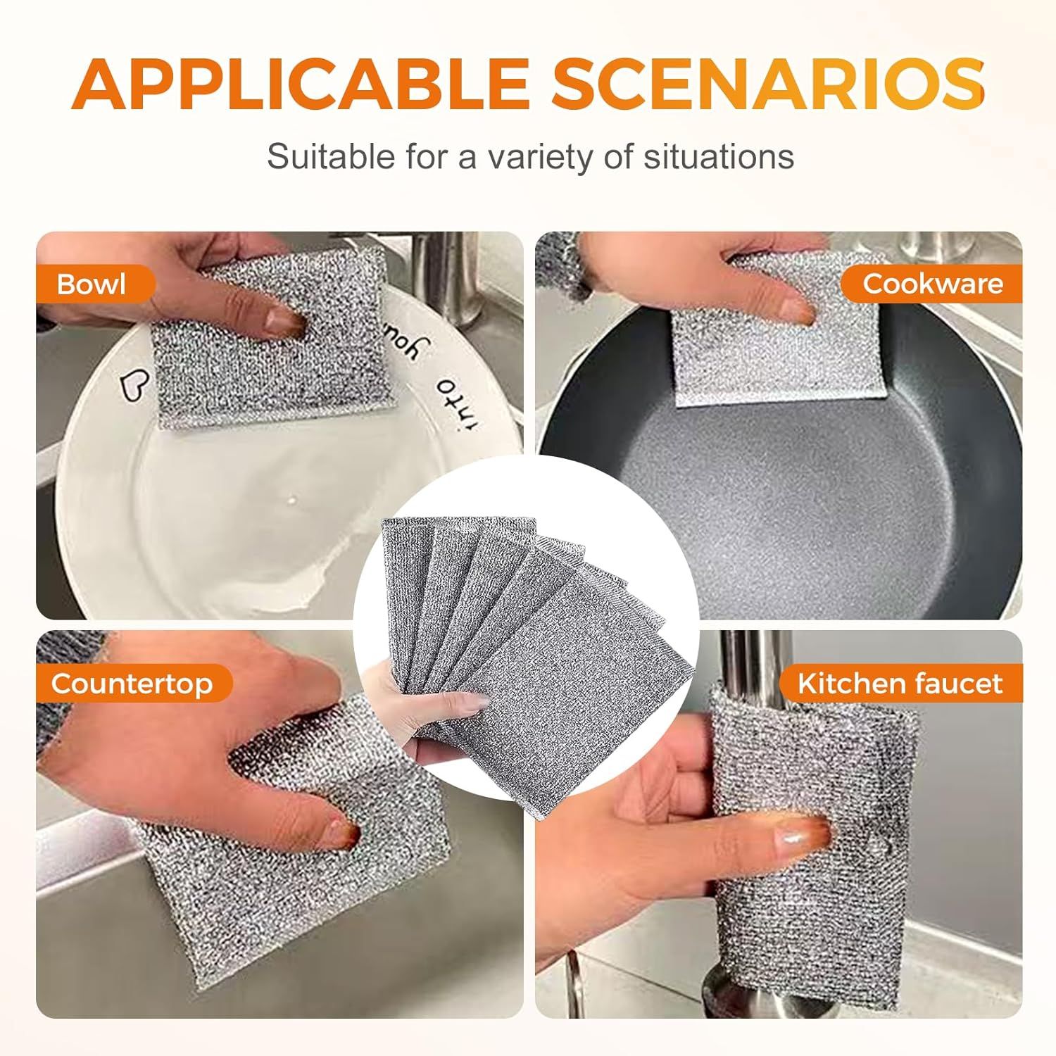 Multipurpose Wire Dishwashing Rag, Non-Scratch Wire Dishcloth for Wet & Dry Use - Reusable Metal Scrubbing Pad for Dishes & Sinks, All-Purpose Kitchen Sponge Cloth (2025 New) (3) - Image 4