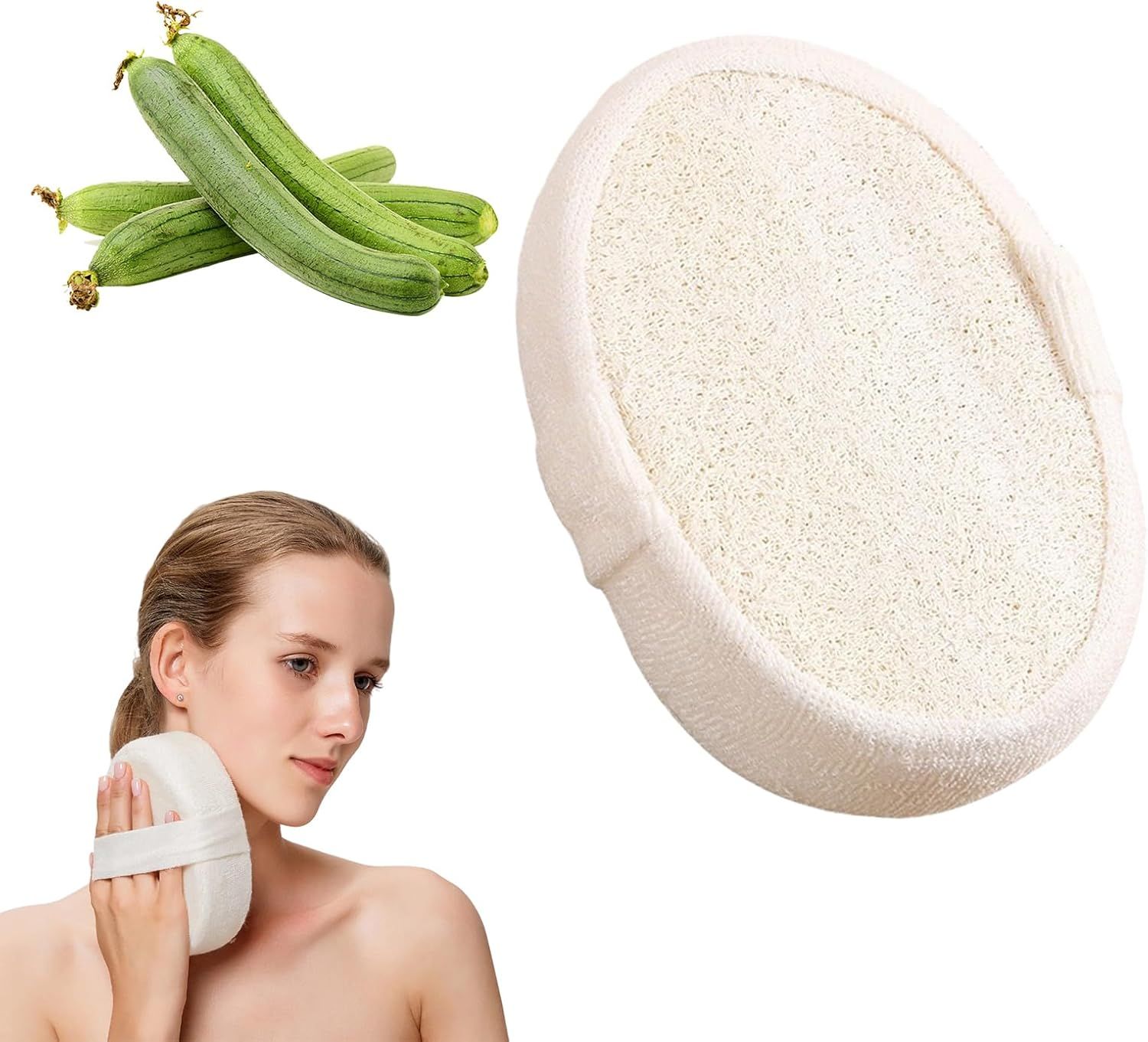 2025 Natural Loofah Sponge - Exfoliating Body Scrubber for Shower, Eco-Friendly Loofah for Men & Women (1pcs) - Image 1