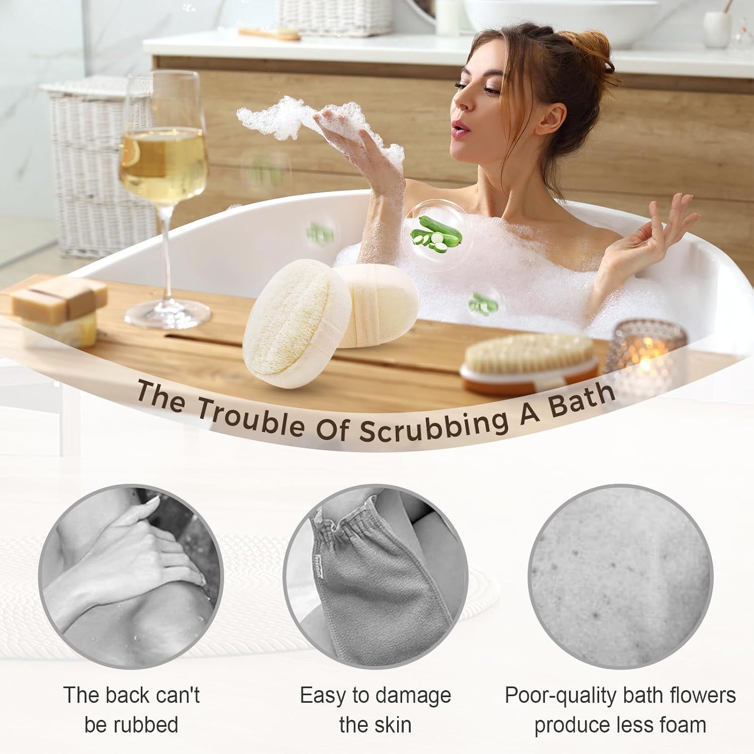 2025 Natural Loofah Sponge - Exfoliating Body Scrubber for Shower, Eco-Friendly Loofah for Men & Women (1pcs) - Image 5