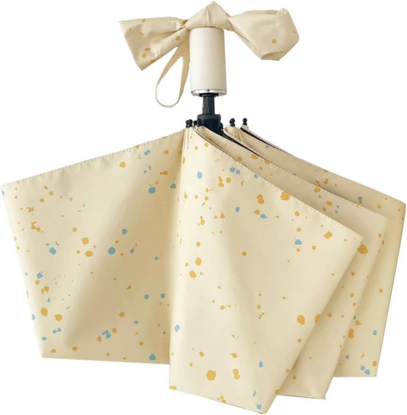 Cheesy Beige Rain & Shine Auto/Manual Foldable Umbrella for UPF 50+ UV Protection, Stylish Sun Parasol with Black Coating - Image 1