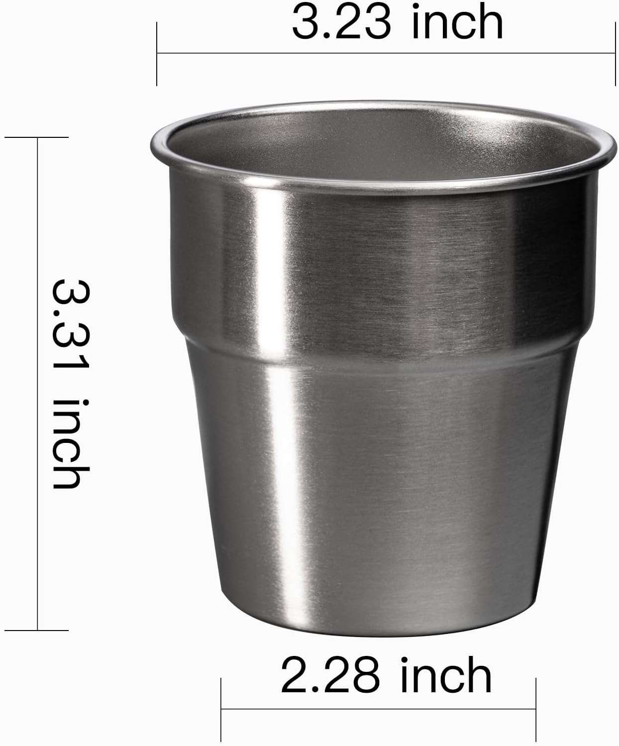 Camping Cups - Stainless Steel, 4 Pack, Unbreakable Metal Cups for Drinking, Stackable for Easy Storage - Durable Outdoor Drinkware for Camping, Hiking, and Traveling - Image 3