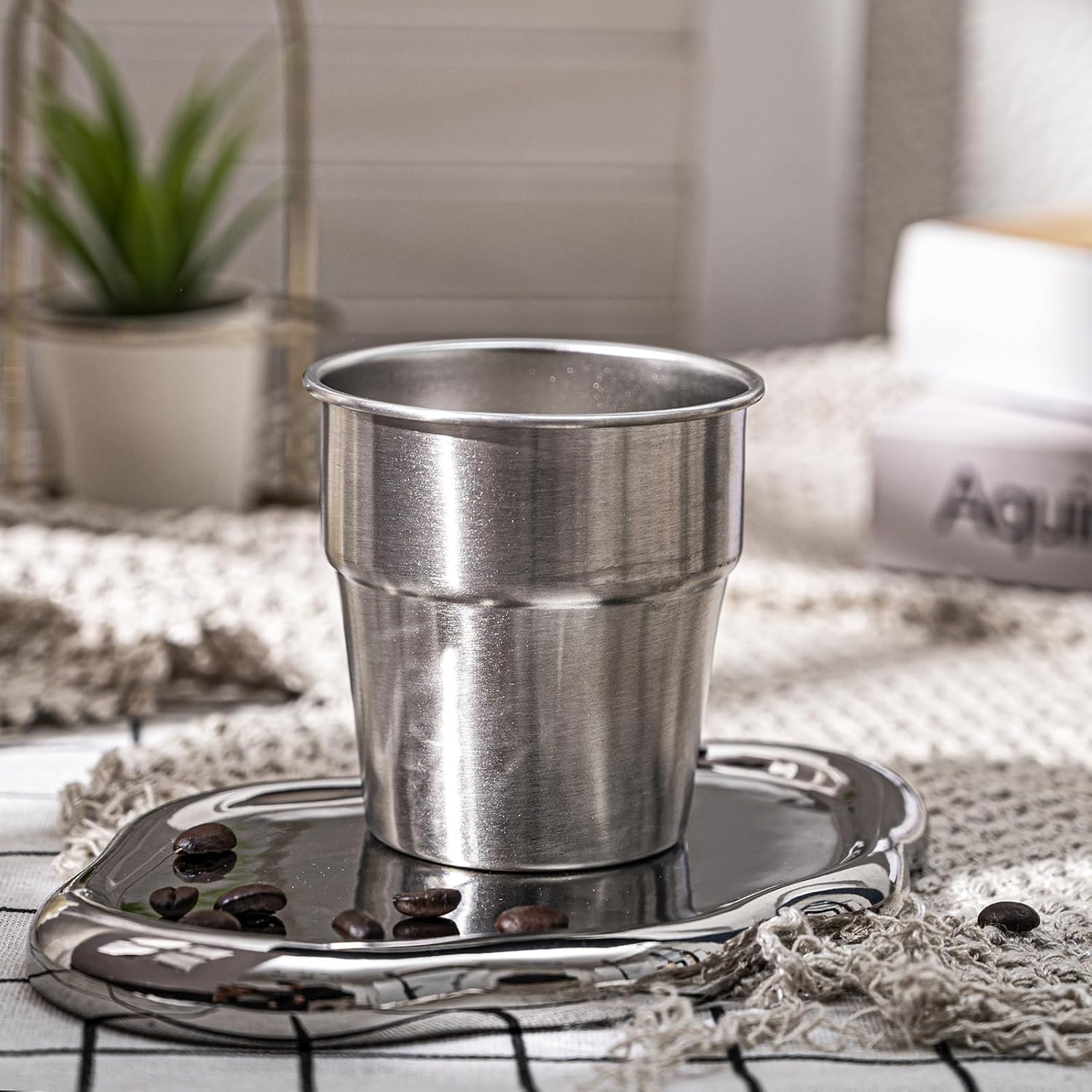 Camping Cups - Stainless Steel, 4 Pack, Unbreakable Metal Cups for Drinking, Stackable for Easy Storage - Durable Outdoor Drinkware for Camping, Hiking, and Traveling - Image 6
