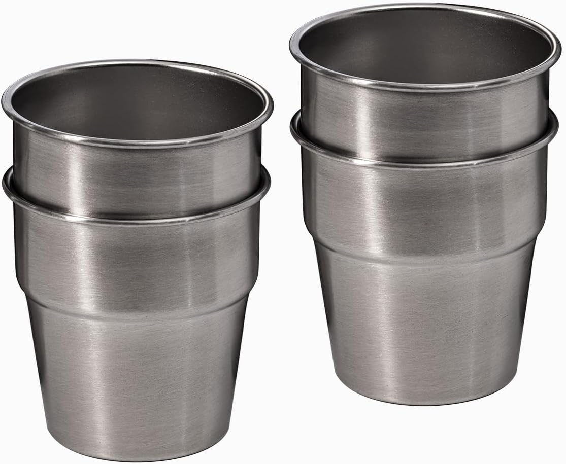 Camping Cups - Stainless Steel, 4 Pack, Unbreakable Metal Cups for Drinking, Stackable for Easy Storage - Durable Outdoor Drinkware for Camping, Hiking, and Traveling - Image 8