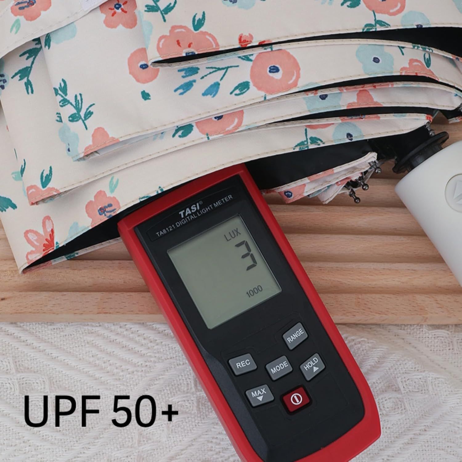 French Style Floral Foldable UV Protection Umbrella for Women, Automatic Open Close Sun & Rain Portable Mini Compact Travel Umbrellas - Image 4