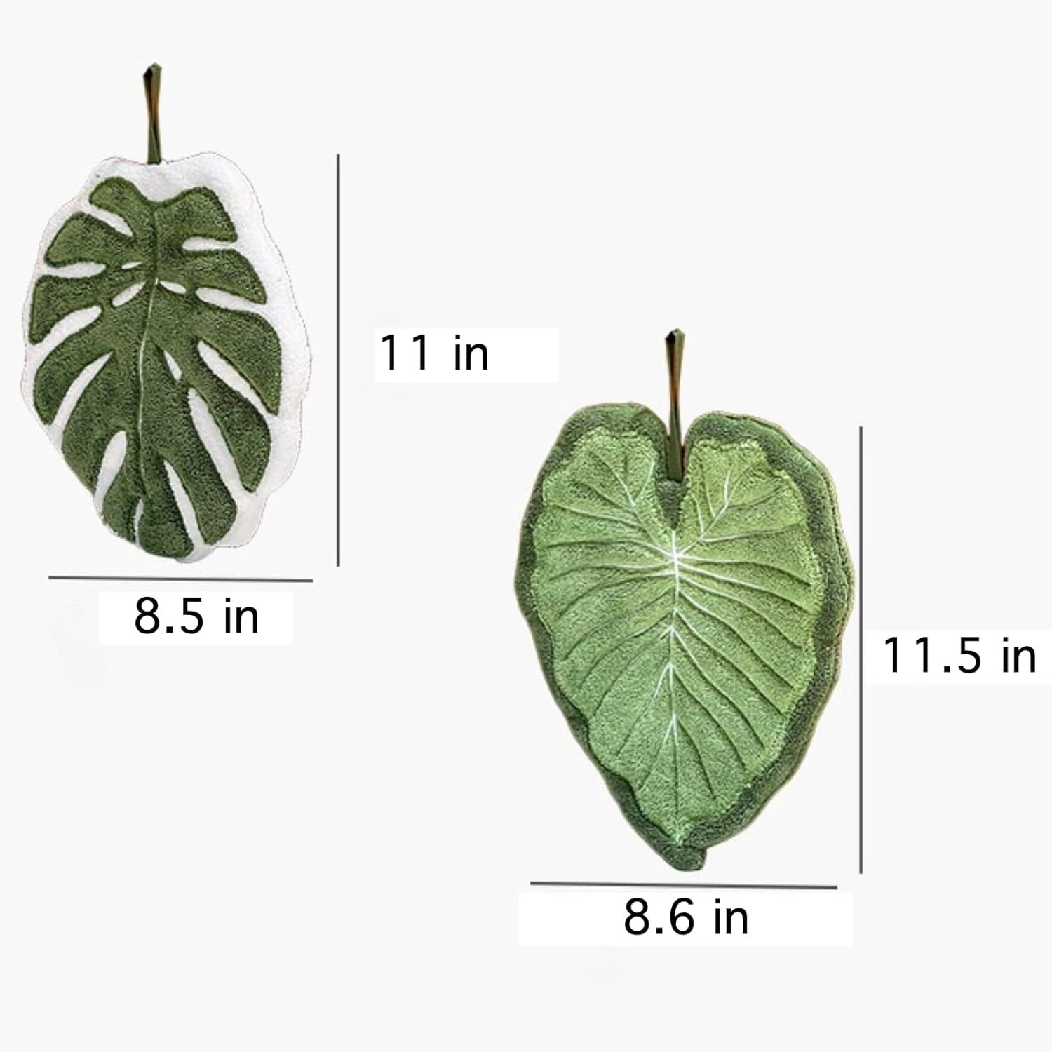 2 Pcs Set Leaf Design Coral Fleece Hand Towel Soft Absorbent Towel for Kitchen, Bathroom, and Countertop Decor - Image 2