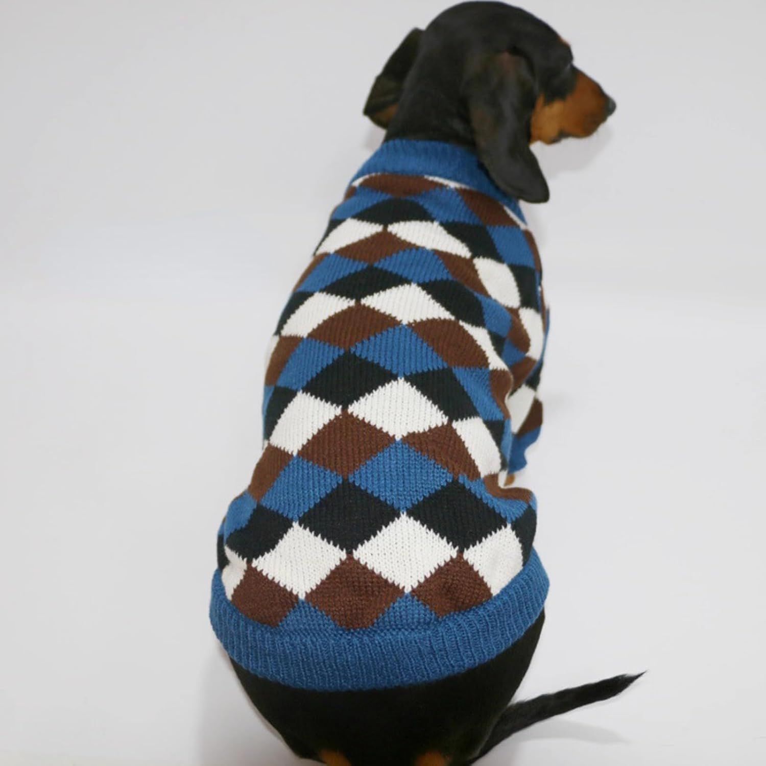 Small Medium Size Dog Cat Winter Sweater, Warm Thick Argyle Pattern Knitted Pullover Clothing for Pet (Small) - Image 3