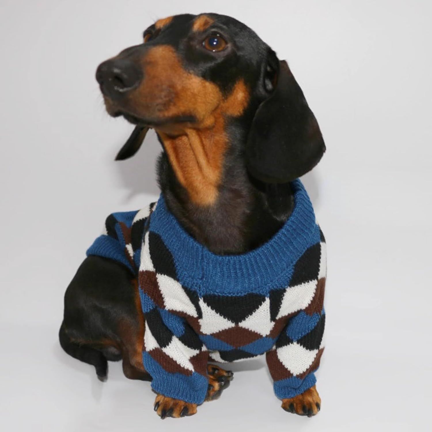 Small Medium Size Dog Cat Winter Sweater, Warm Thick Argyle Pattern Knitted Pullover Clothing for Pet (Small) - Image 4