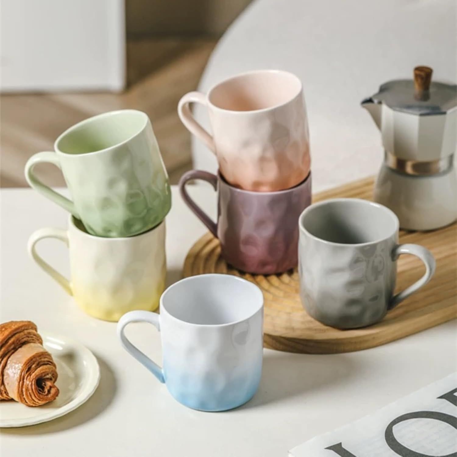13 Oz Ombre Ceramic Coffee Mug Tea Mug, Home Drinking Cups for Matching Family and Couples (purple,13 Oz) - Image 3
