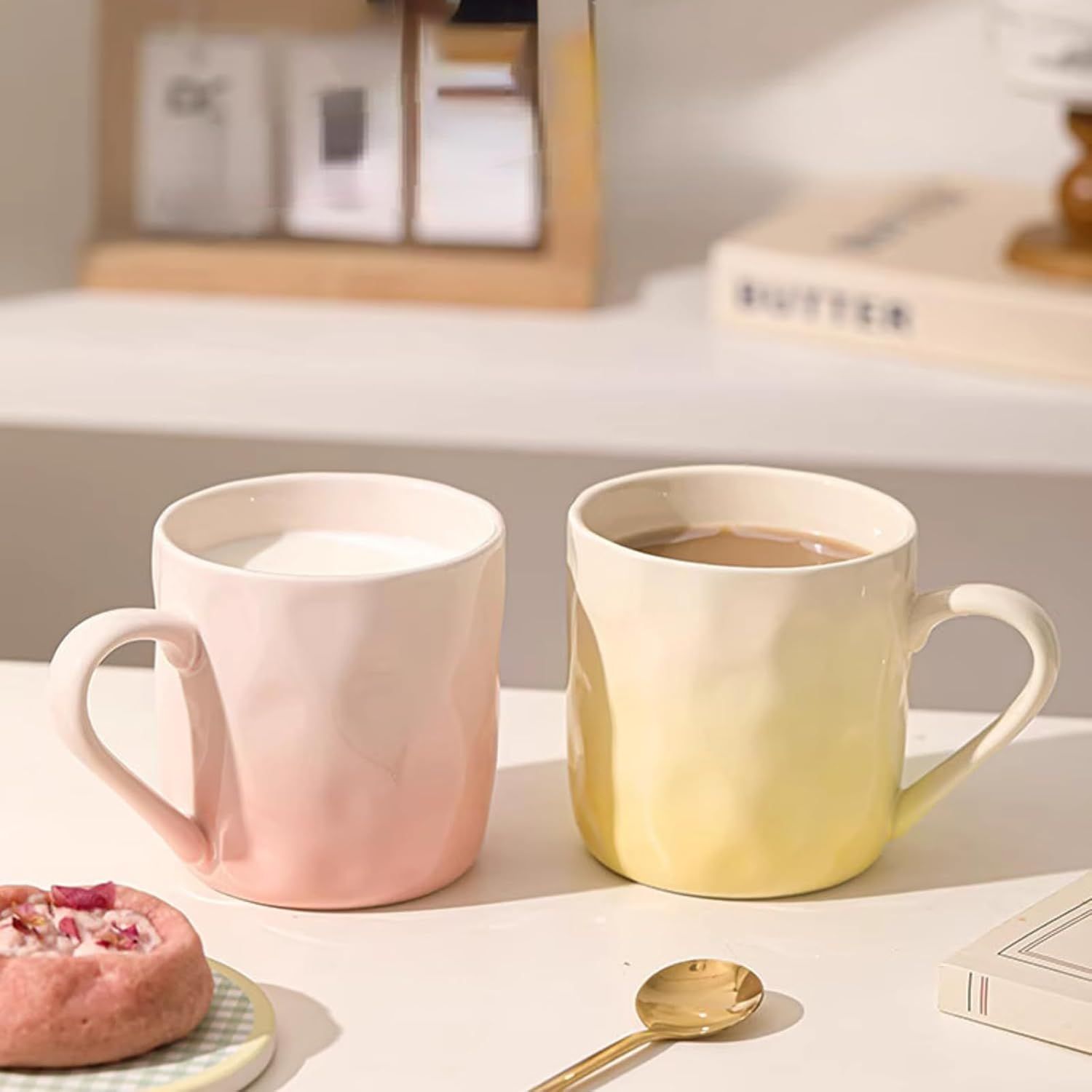 13 Oz Ombre Ceramic Coffee Mug Tea Mug, Home Drinking Cups for Matching Family and Couples (purple,13 Oz) - Image 4