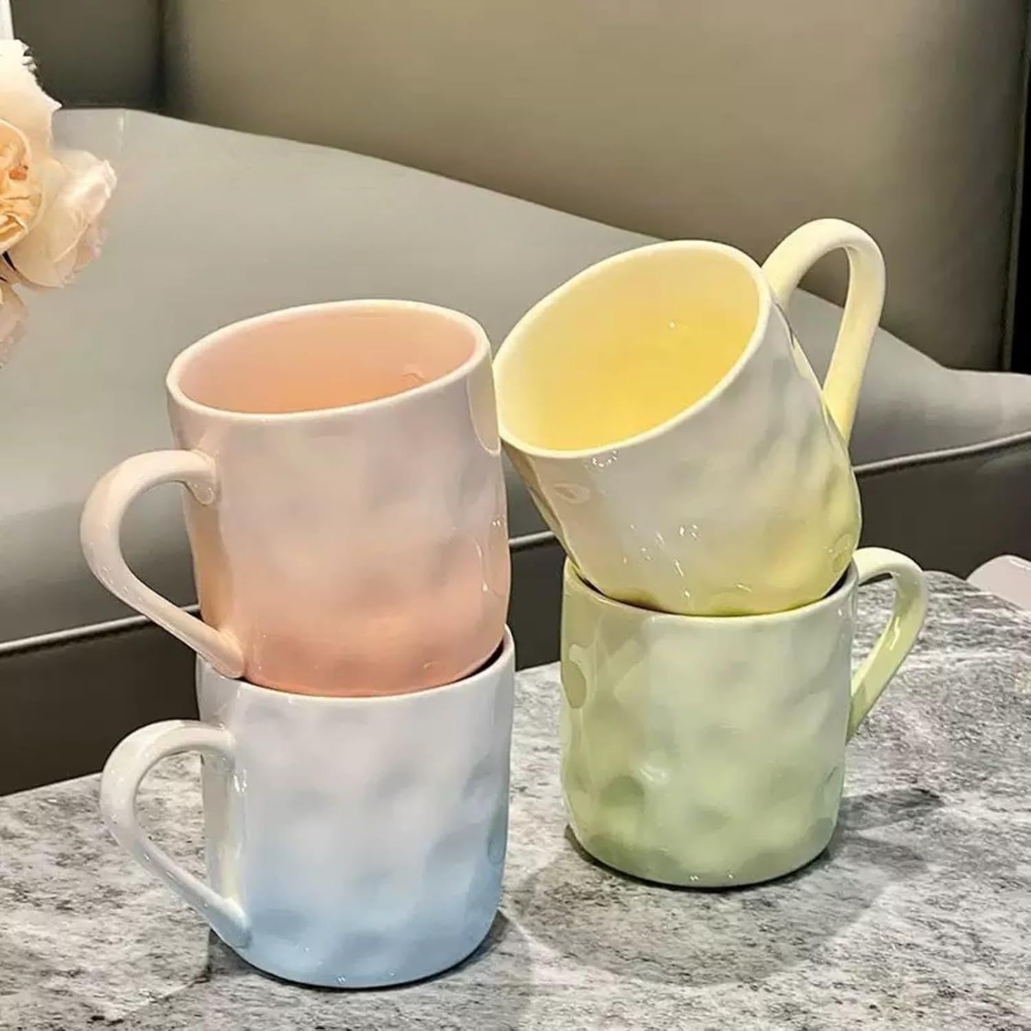 13 Oz Ombre Ceramic Coffee Mug Tea Mug, Home Drinking Cups for Matching Family and Couples (purple,13 Oz) - Image 7