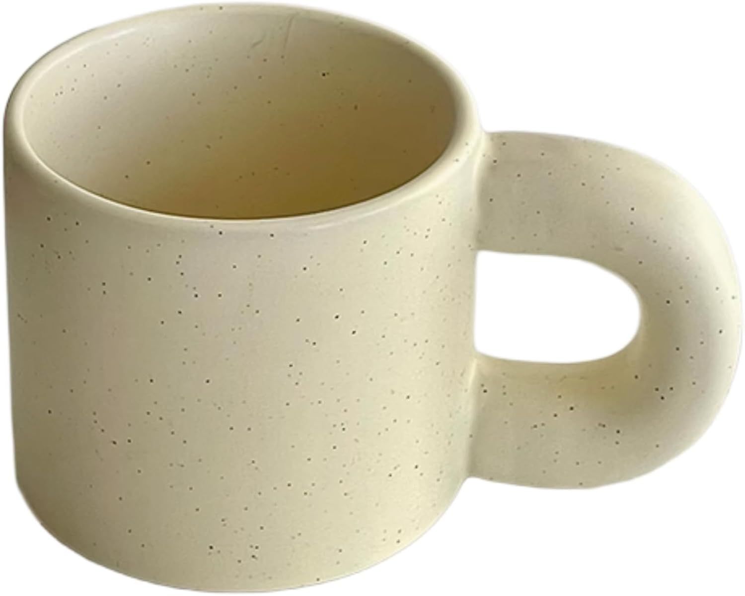 10 Oz Checkerboard/Polka Dot Coffee Mug Tea Mug, Classic Ceramic Cups for Home Office (Cream,10 Oz) - Image 1