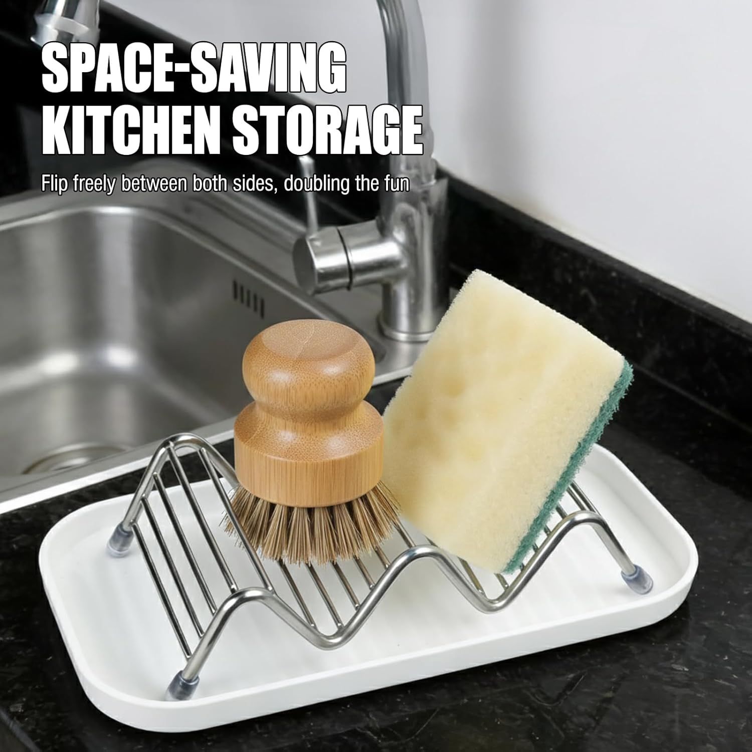 Shower Soap Shampoo Bar Holder, Stainless Steel Self Draining Bathroom Soap Dish Holder with Water Tray, Shower Caddy for Shampoo Bars, Conditioner Bars & Soap (7.4
