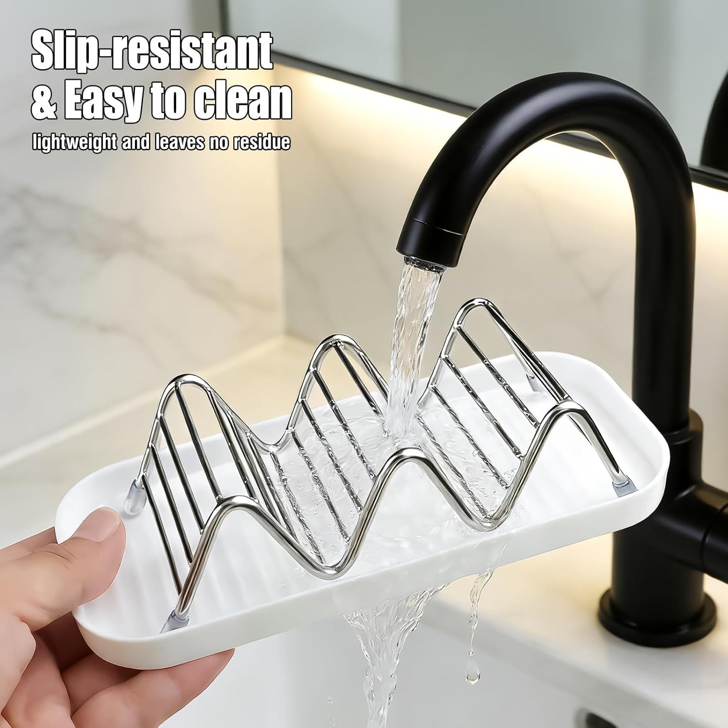 Shower Soap Shampoo Bar Holder, Stainless Steel Self Draining Bathroom Soap Dish Holder with Water Tray, Shower Caddy for Shampoo Bars, Conditioner Bars & Soap (7.4