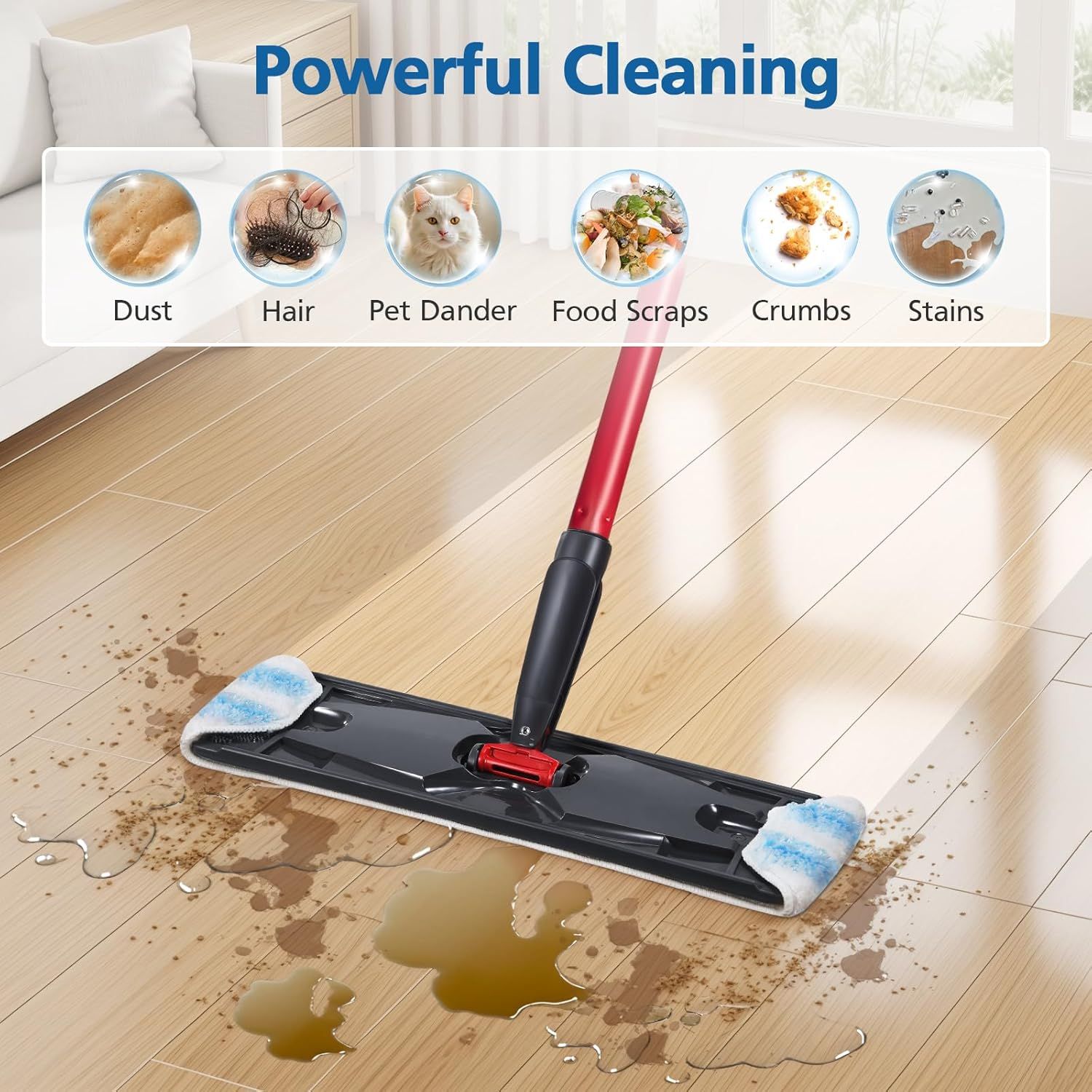 6 Pack H2prO Mop Pads Compatible with O Ceda H2PrO Flat Mop System, 100% Microfiber Mop Head Replacements, Washable and Reusable for H2prO Mop Refills, White - Image 4