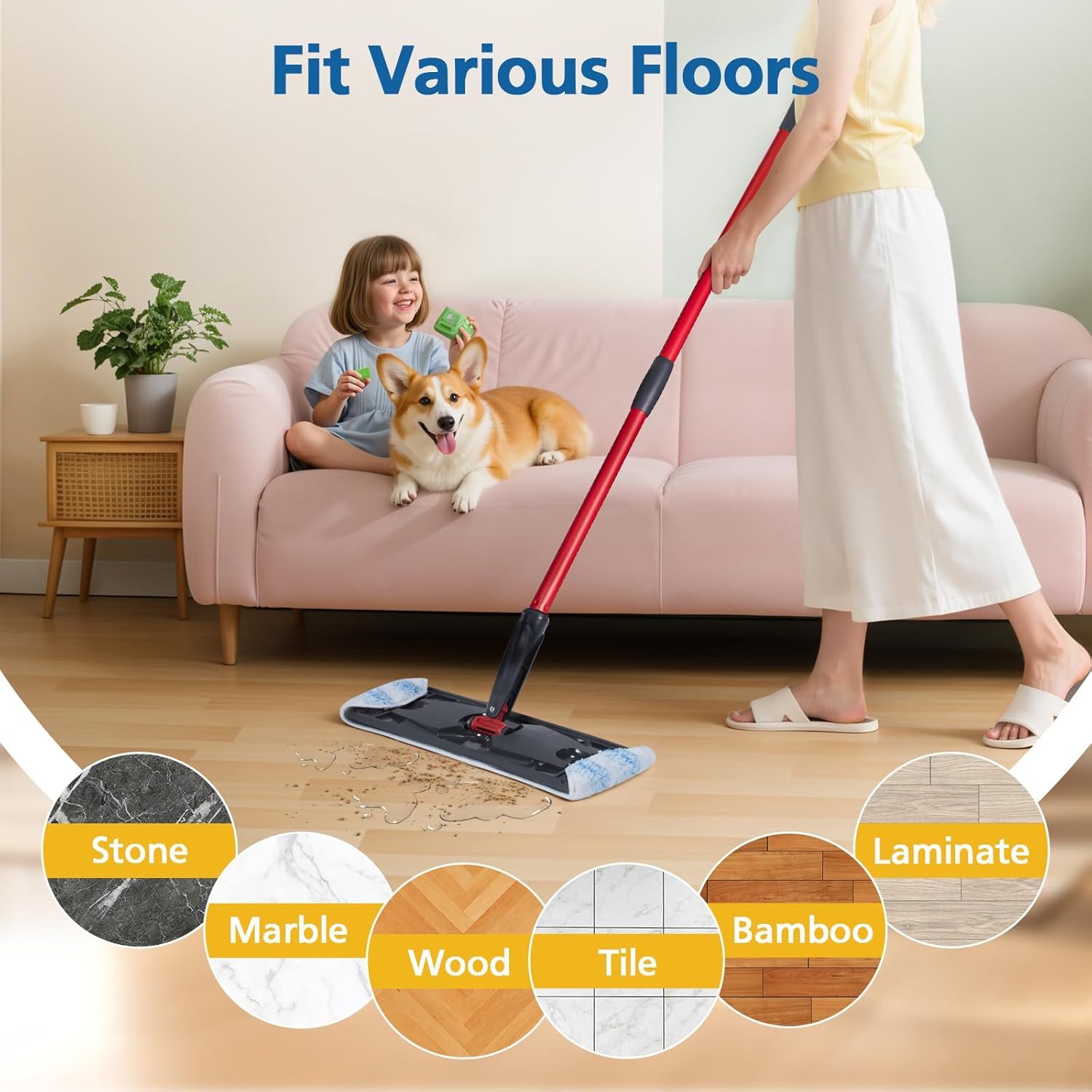 6 Pack H2prO Mop Pads Compatible with O Ceda H2PrO Flat Mop System, 100% Microfiber Mop Head Replacements, Washable and Reusable for H2prO Mop Refills, White - Image 7