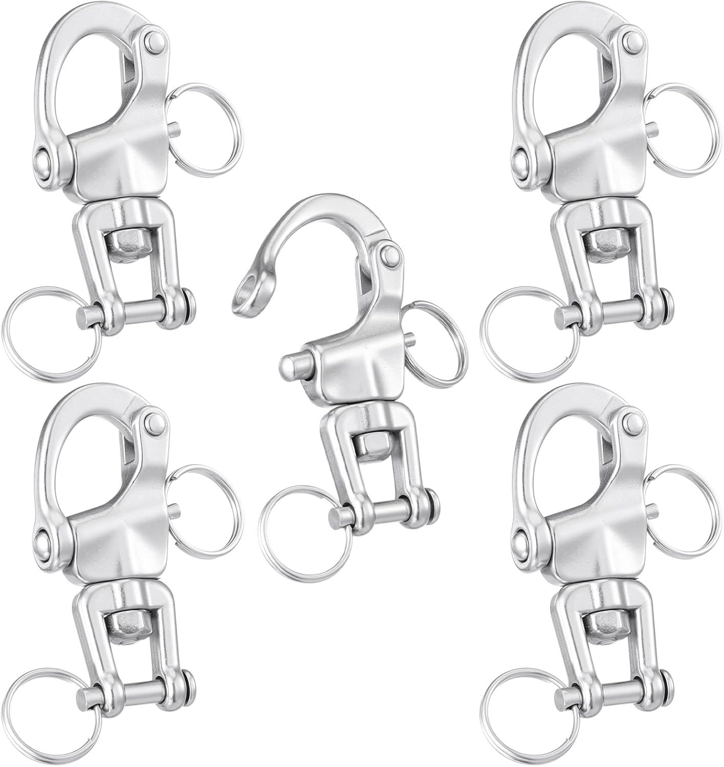 316 Stainless Steel Swivel Snap Shackle Clevis Quick Heavy Duty Release Spring Hook Marine Grade Sailing Halyard Shackle for Boat Rigging Industrial Lifting Climbing - Image 1