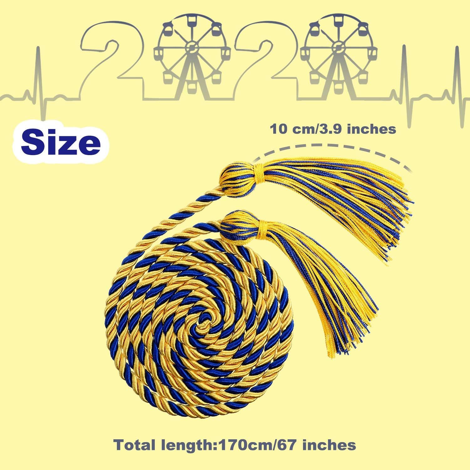 12pcs Graduation Rope Honor Cord Tassel Set, Graduation Accessories for Ceremony, Graduate Students Souvenir and Gift (Blue and Gold) - Image 3