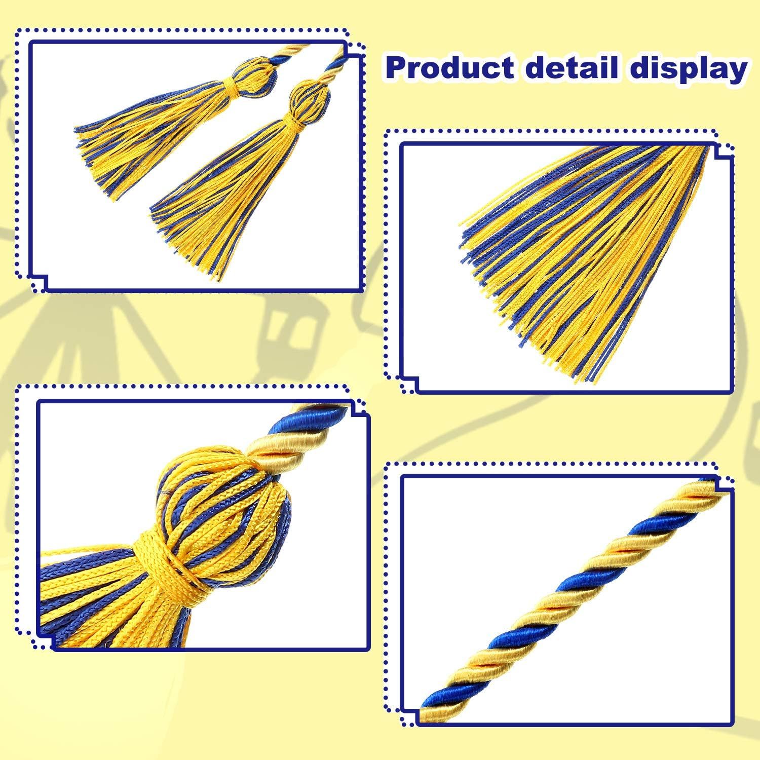 12pcs Graduation Rope Honor Cord Tassel Set, Graduation Accessories for Ceremony, Graduate Students Souvenir and Gift (Blue and Gold) - Image 4