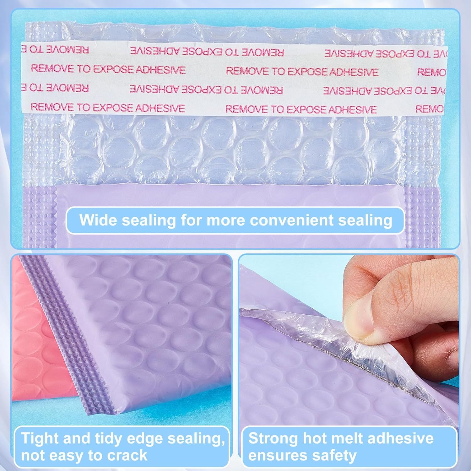 200 Pcs Bubble Mailer 4 x 6 Inch Small Shipping Bags Waterproof Padded Envelopes Self Adhesive Poly Bubble Packaging Envelopes Bulk for Shipping Mailing Trading Card Packaging (Pastel Color) - Image 3