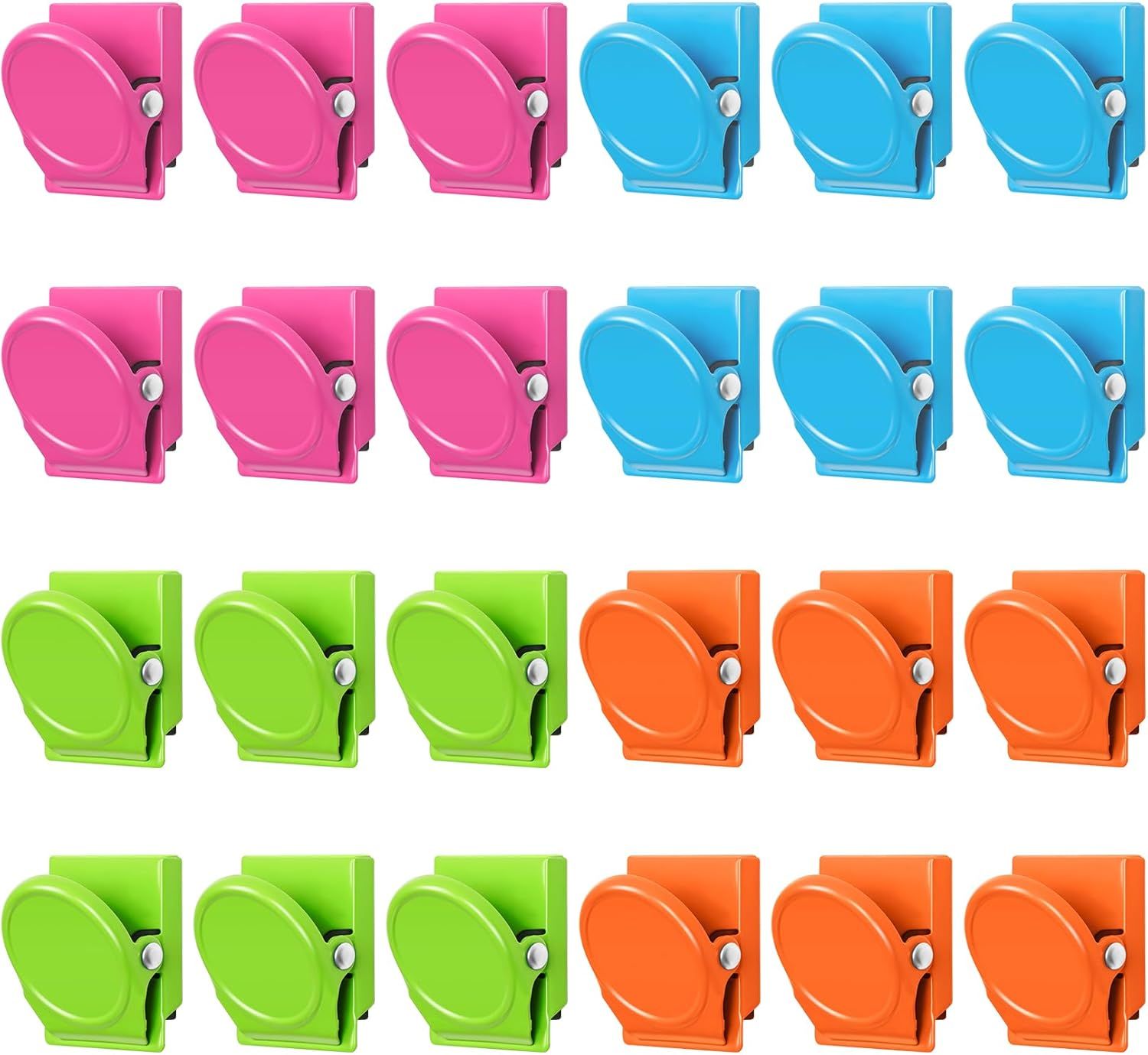 24 Pcs Magnetic Clips, Fridge Magnets Refrigerator Magnet, Whiteboard Magnets, Magnet Clips Heavy Duty, Metal Clip Magnets for Classroom, Home, Photo Displays, Locker - Image 1