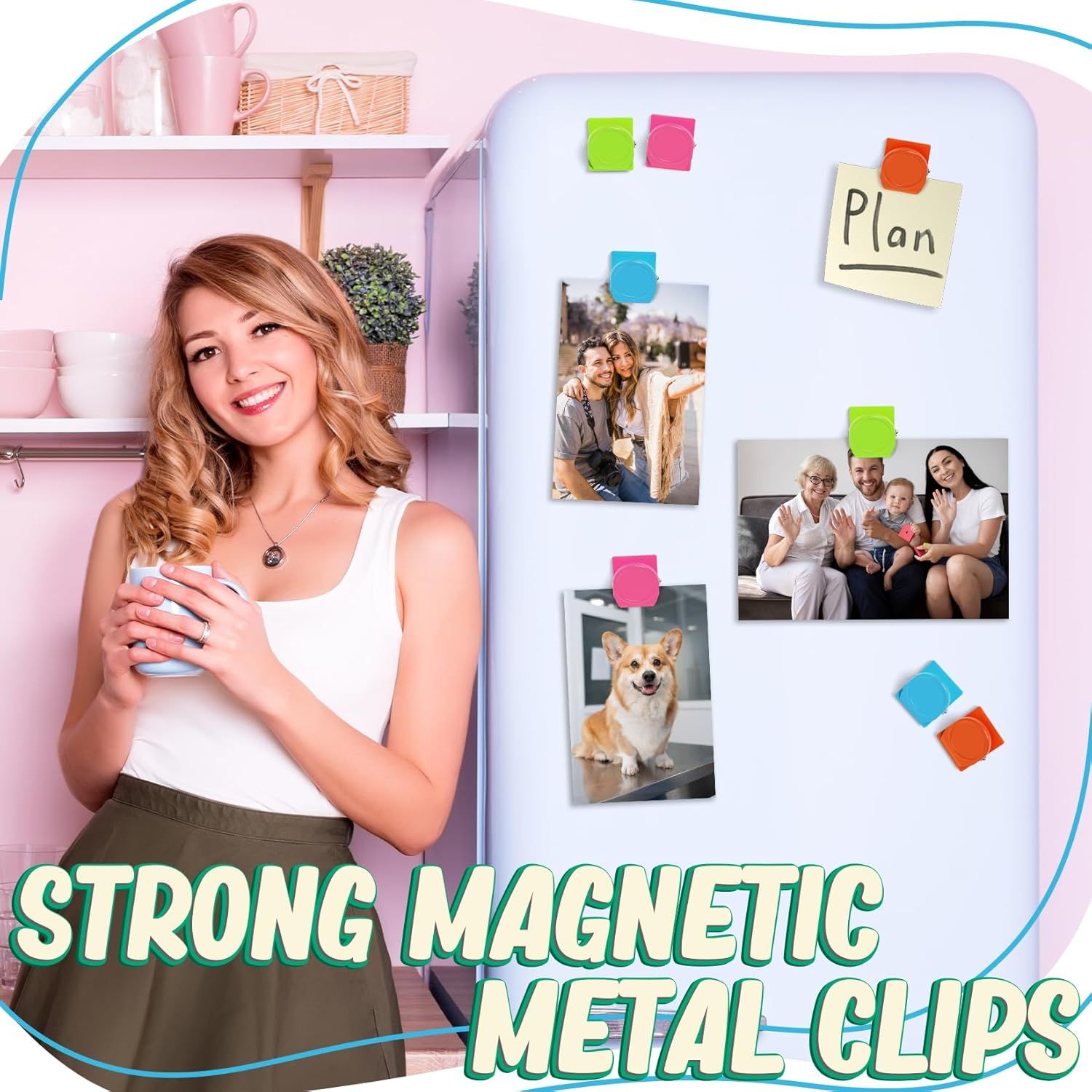 24 Pcs Magnetic Clips, Fridge Magnets Refrigerator Magnet, Whiteboard Magnets, Magnet Clips Heavy Duty, Metal Clip Magnets for Classroom, Home, Photo Displays, Locker - Image 4