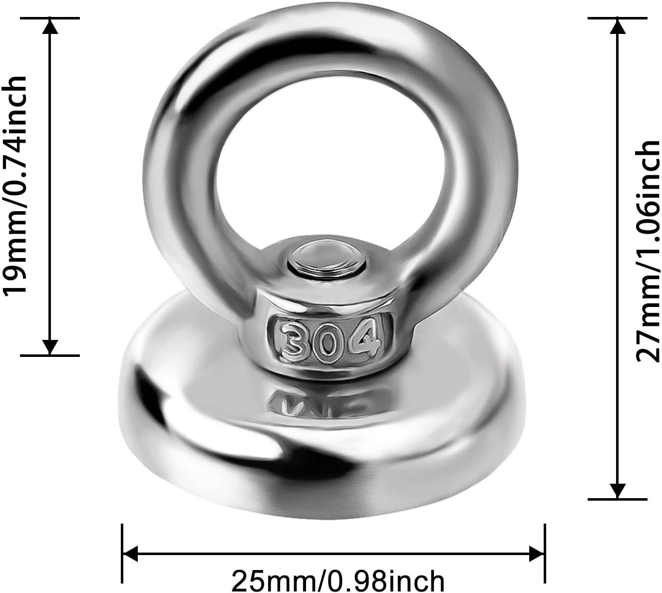 Magnetic Hooks Heavy Duty 10 Pack, 60 lbs Pulling Force Rare Earth Magnets with Countersunk Hole Eyebolt, Neodymium Magnet Hooks Heavy Duty for Home, Workplace, Garage, Kitchen and Office - Image 2