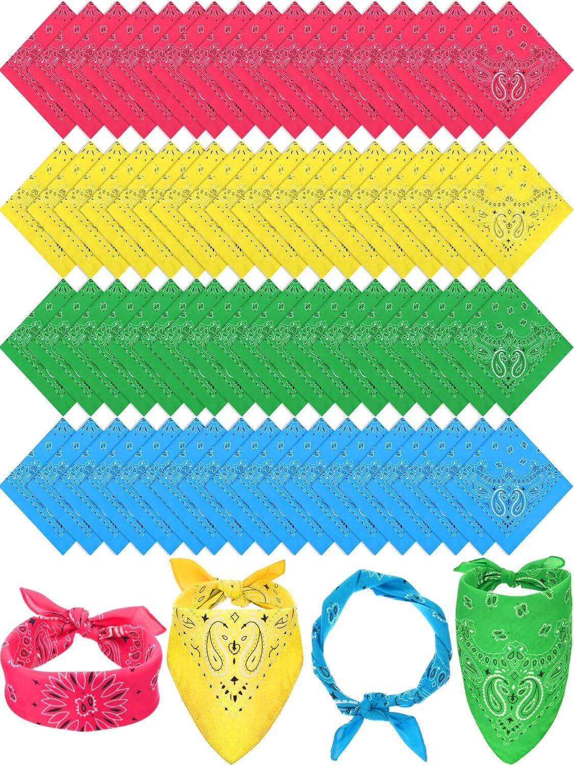 72 Pieces Paisley Bandanas Bulk Cowboy Paisley Bandanas Unisex Head Wrap Scarf for Western Party Costume - Image 1