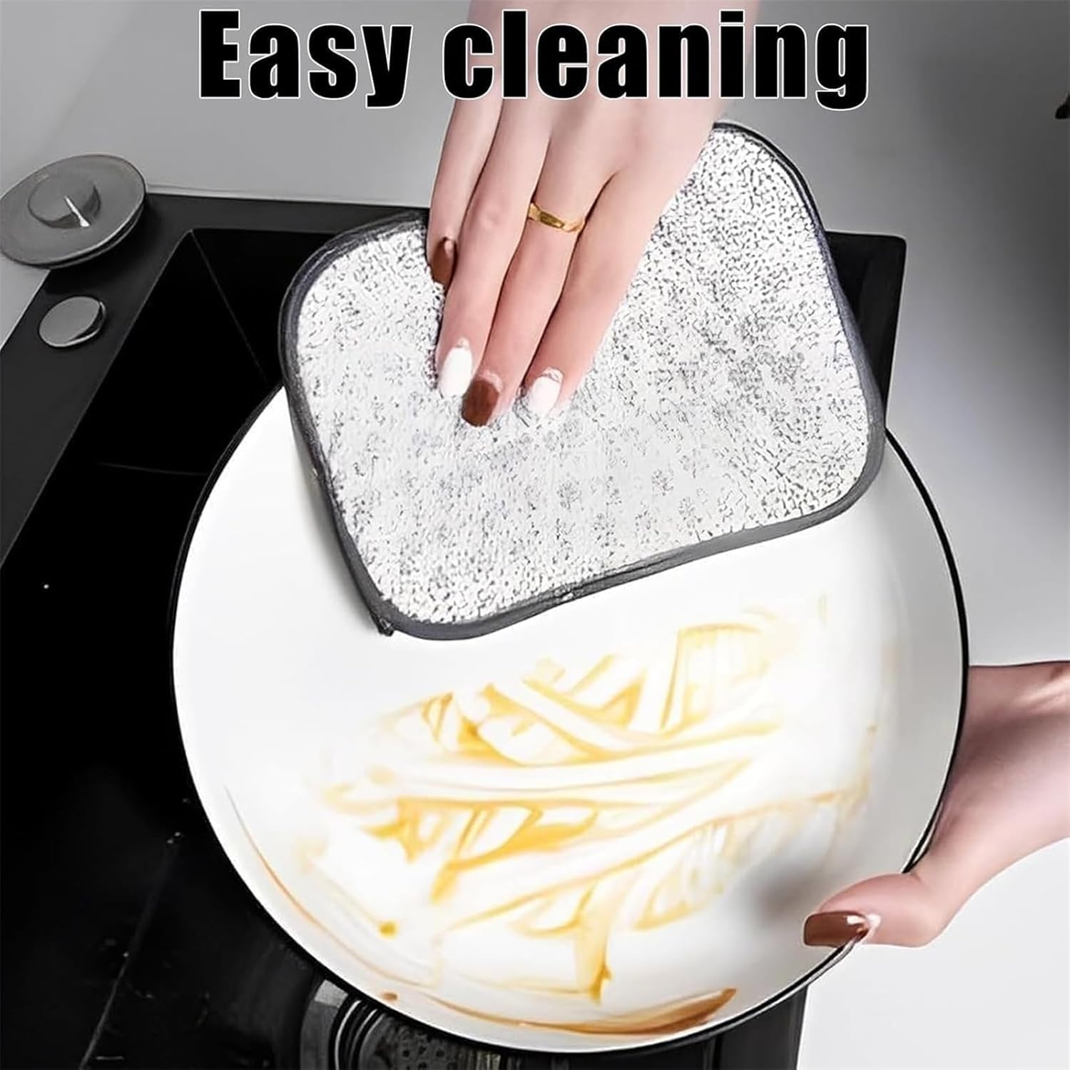 Multipurpose Wire Dishwashing Rags for Wet and Dry, Reusable Wire Miracle Cleaning Cloths, Round Wire Washing Cloth, Non Scratch Wire Dishcloth for Kitchen, Sinks, Pots, Pans (5PCS) - Image 2