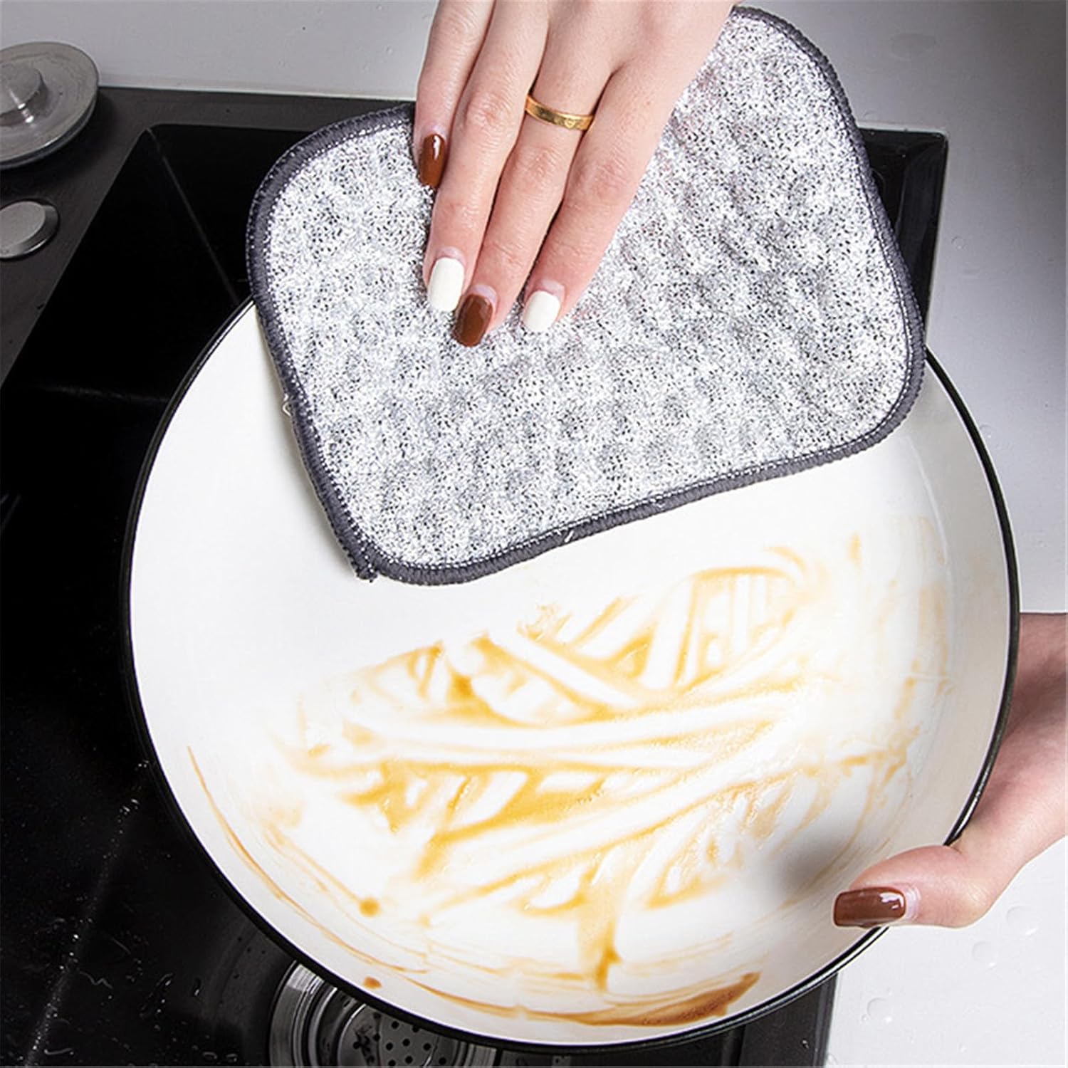 Multipurpose Wire Dishwashing Rags for Wet and Dry, Reusable Wire Miracle Cleaning Cloths, Round Wire Washing Cloth, Non Scratch Wire Dishcloth for Kitchen, Sinks, Pots, Pans (5PCS) - Image 7