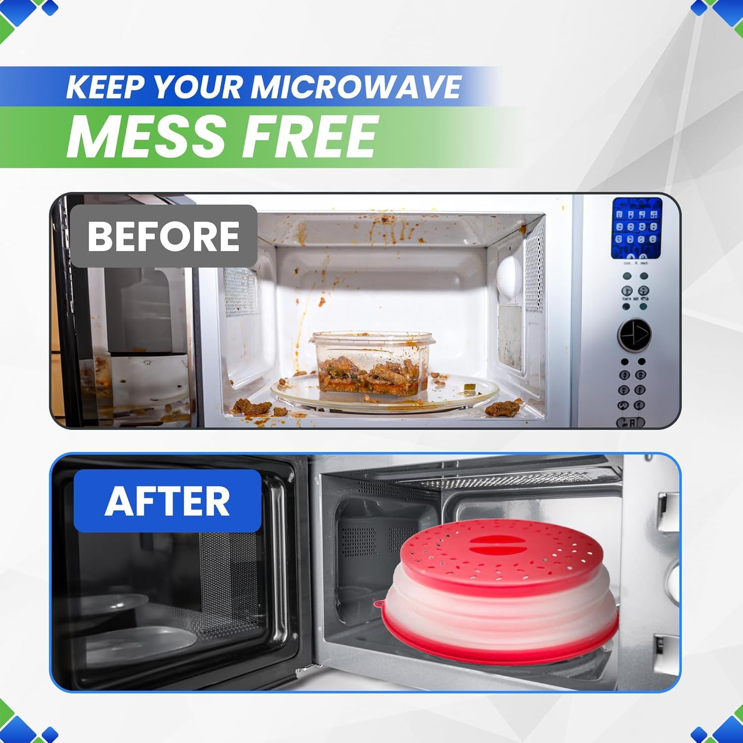 Microwave Splatter Cover 10.5” - Foldable Silicone Microwave Cover for Food Splatter Covers the Dish and Plate - Durable Silicone Microwave Food Cover Lid With Vents for Microwave Splatter Protection - Image 4