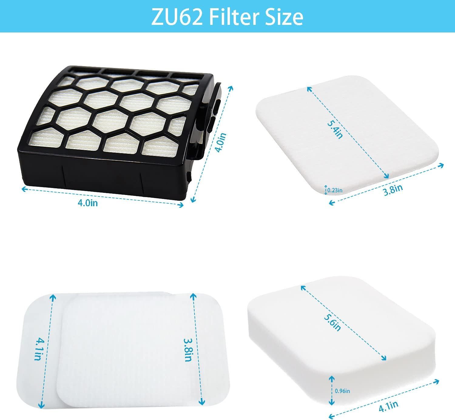 for Shark ZU62 ZU60 Navigator Zero-M Self-Cleaning Brushroll Pet Pro Upright Vacuum Replacement Filter Compare ZU62C NV150 NV151 NV251 NV255 Part 1238FT60 1239FT60,2 Filter 6 Foam 6 Felt Kit - Image 3