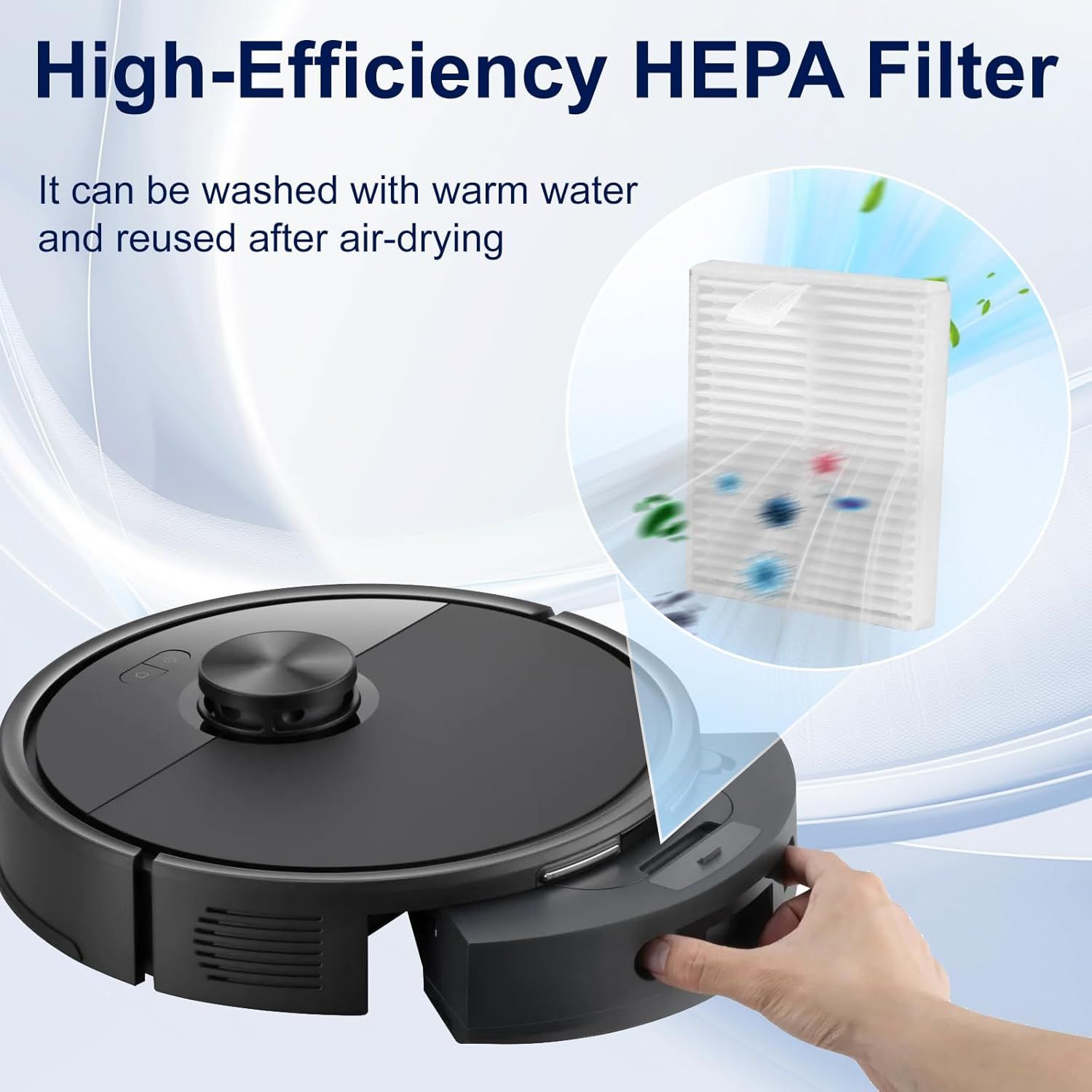 18 Pack Accessories Replacement Parts Compatible with Roborock Q7 M5, Q7 M5+ Robot Vacuum Cleaners, 2 Main Brush, 4 Hepa Filter, 6 Mop Pads, 6 Side Brush - Image 5