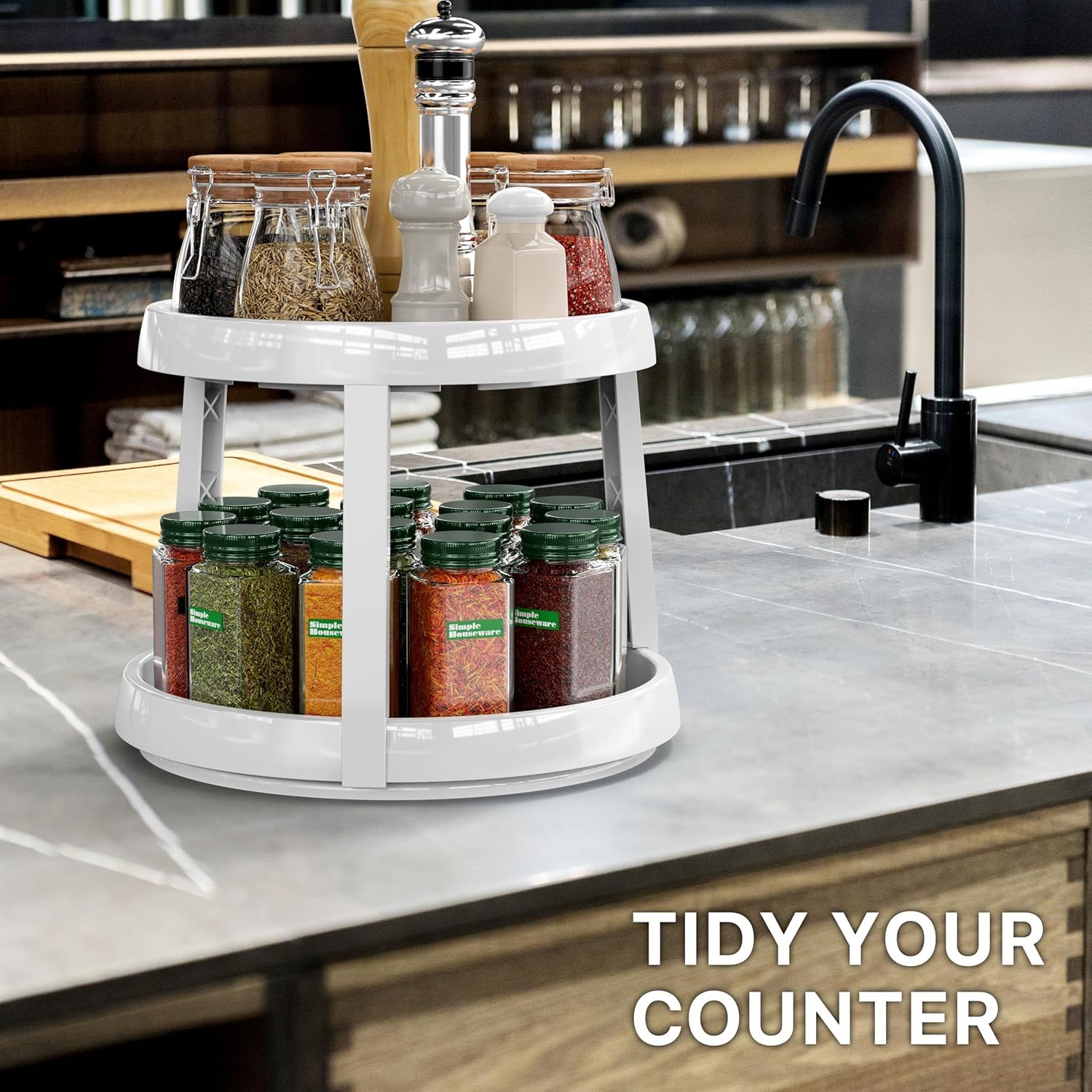 2-Tier Lazy Susan Spice Organizer, 10