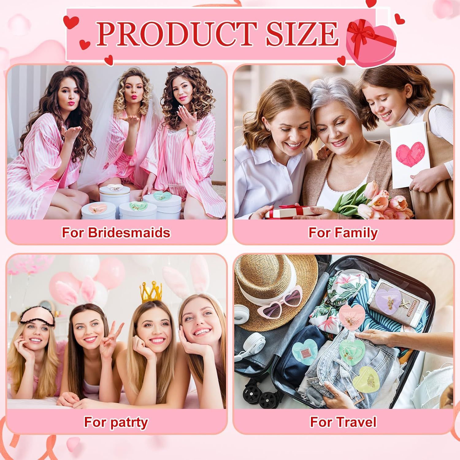 300 Pcs Heart Shaped Jewelry Bags 3.9 x 3.9 Inch Jewelry Packaging for Small Business Zip with Top Lock Baggies Cute Packaging Supplies for Necklace Earring Bracelets Sample(Mixed Color,Heart Shaped) - Image 6