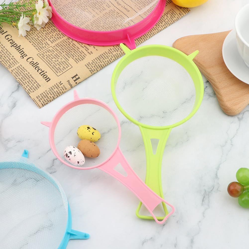 4Pcs Fine Mesh Strainer Set, Solid-Liquid Separator Gadget, Plastic Flour Colander with Non Slip Handles, Kitchen Tools for Yogurt Baking Tea Coffee Juice Pasta(4 Size) - Image 2