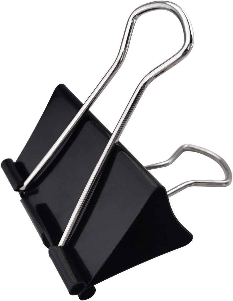 Extra Large Binder Clips 2.4-Inch (18 Pack), Big Paper Clamps for Office Supplies, Black - Image 1
