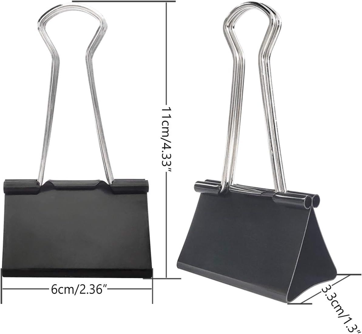 Extra Large Binder Clips 2.4-Inch (18 Pack), Big Paper Clamps for Office Supplies, Black - Image 2