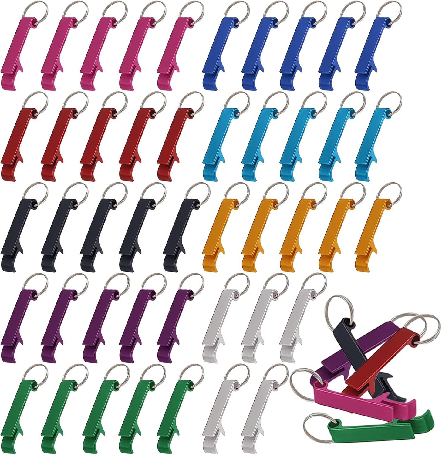 50 Pcs Bottle Openers, Soda Beverage Beer Bottle Opener Keychain,Small and Practical, Easy to Carry, for Kitchen/Wedding/Bar/Party - Image 1