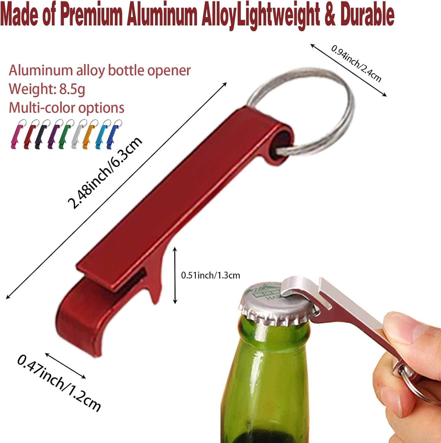 50 Pcs Bottle Openers, Soda Beverage Beer Bottle Opener Keychain,Small and Practical, Easy to Carry, for Kitchen/Wedding/Bar/Party - Image 3