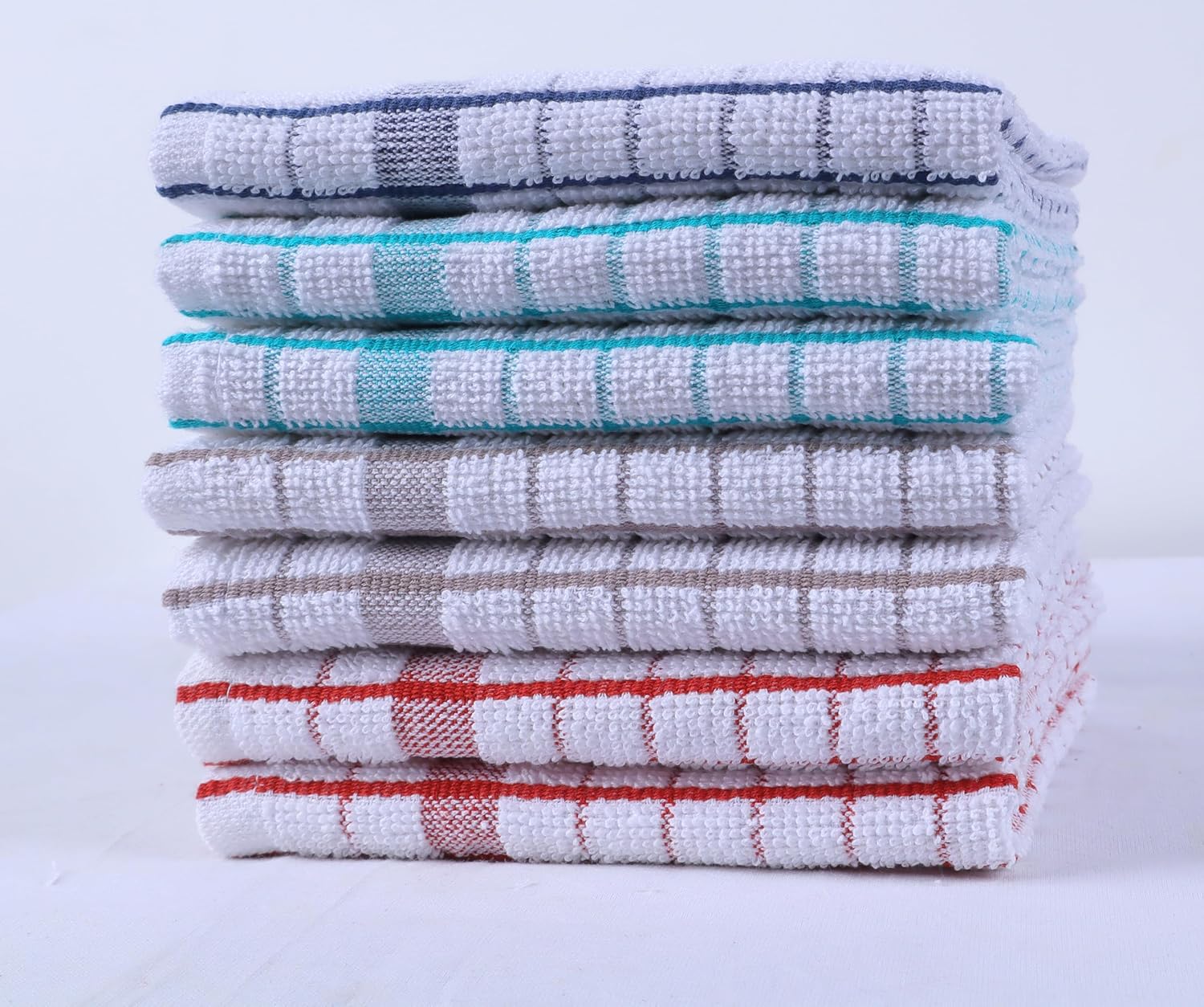AMOUR INFINI Kitchen Dish Cloths Set of 8 - Ultra Soft, Highly Absorbent, Quick-Drying Terry Cotton Dishcloths 12