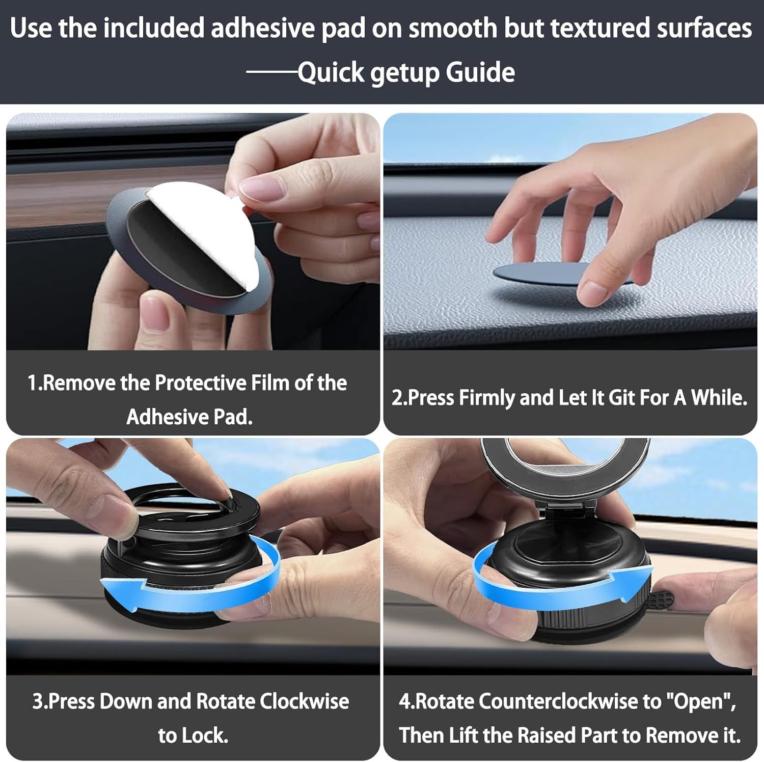 Car Phone Holder for Magsafe, 360° Adjustable Foldable Car Mount [108LBS Strongest Suction & 2800gf Magnetic] Portable for Car/Gym/Mirror Mount/Daily Stand for iPhone and All Smartphones, Black - Image 3